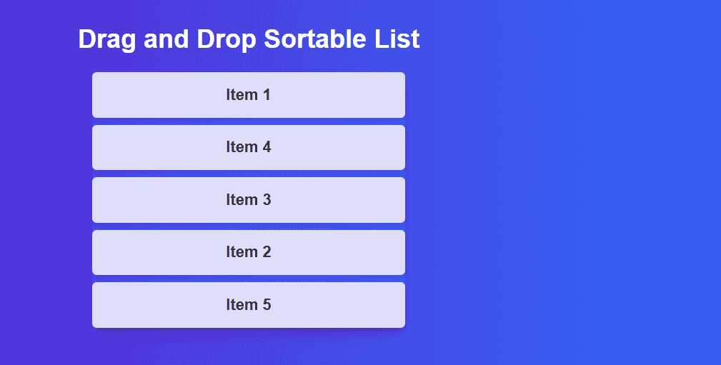 Drag and Drop List 