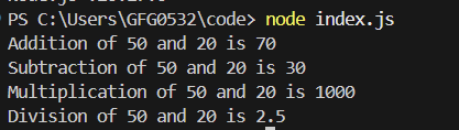 Create Module - output 