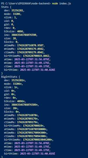 Asynchronous-fs-stat-method