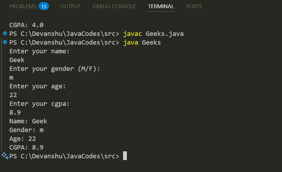 ScannerClassObjectOutput