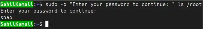 sudo--p