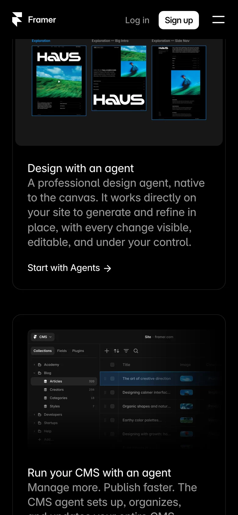 Framer mobile screen 2