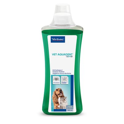 Virbac Vet Aquadent FR3SH, lepedék elleni, friss lehelet, szájhigiénia kutyáknak és macskáknak, 500 ml.
