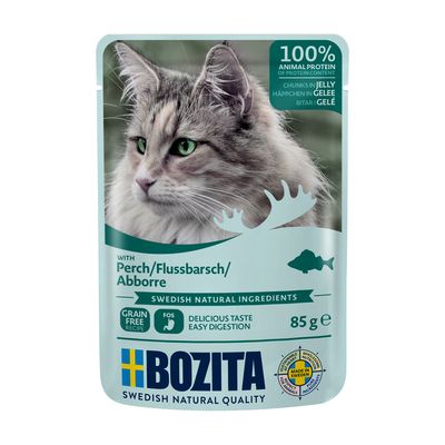 Bozita Tasty Meat & Fish Menu, švedski sastojci, bez žitarica, 12x85g. Okusi: losos, smuđ, pileća jetra, govedina. 100% životinjski protein, lako probavljivo.