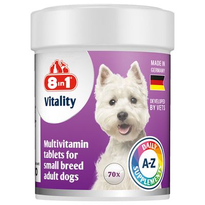 8in1 Vitality Multivitamin tabletta kistestű kutyáknak