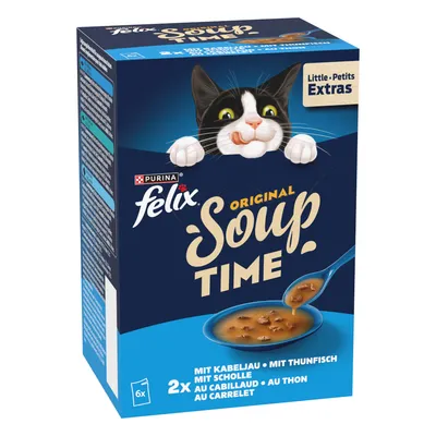 Felix Soup Time Original 12 x 48 g - Halas válogatás (lepényhal, tonhal, tőkehal)