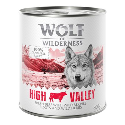 Wolf of Wilderness Wild Hills, 800 g. Single Protein, apto para perros sensibles, 100 % receta sin cereales, 100 % grain-free recipe, fresh duck with wild berries, roots and wild herbs.
