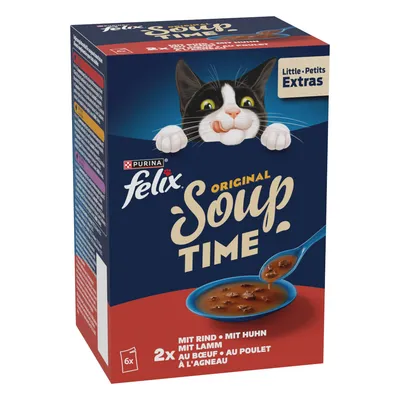 Felix Soup Time Original 12 x 48 g - Házias válogatás (marha, csirke, bárány)