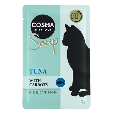 Cosma Soup z tuńczykiem i marchewką w delikatnym bulionie, bezzbożowa receptura, 40g.