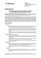 MEREN ANNOUNCES CORPORATE RESTRUCTURING OF IMPACT OIL &amp; GAS
