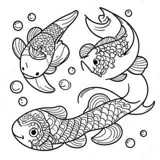 Koi Fisk Fargeleggingssider