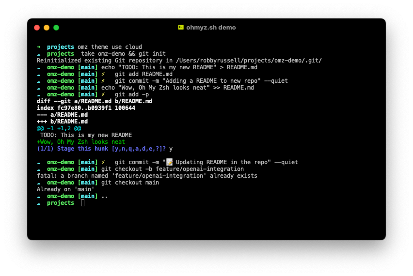 Oh My Zsh theme: cloud