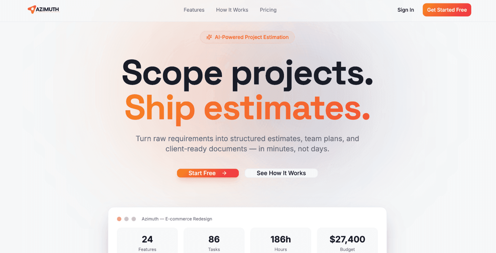 Azimuth — AI-Powered Project Estimation & Proposal SaaS
