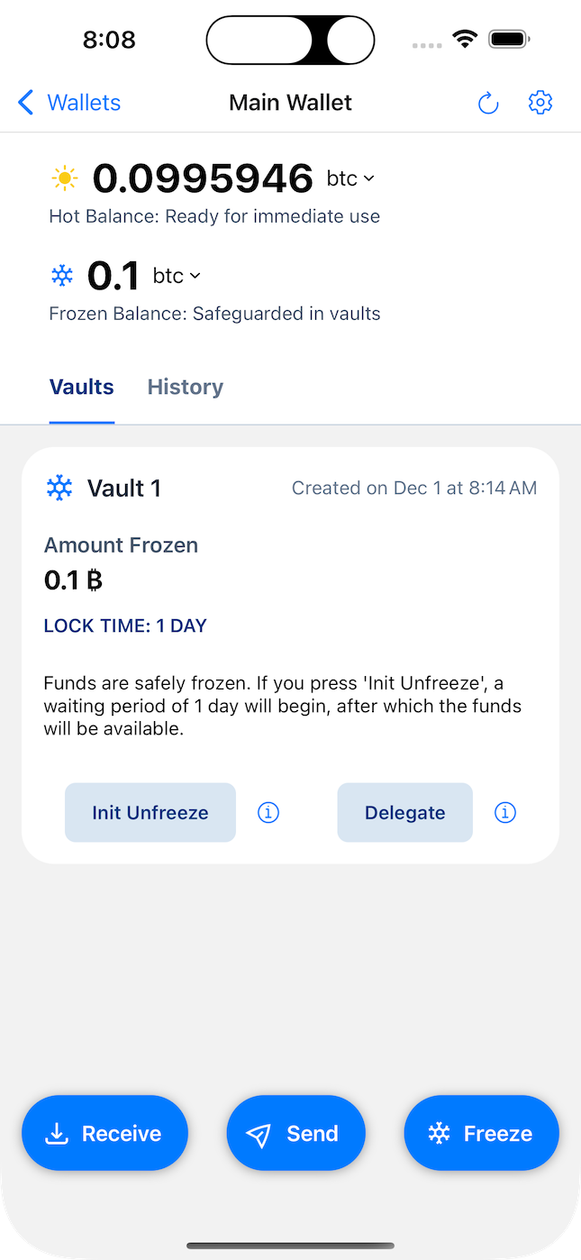 RewindBitcoin App Screenshot