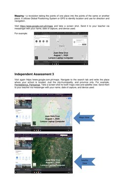 Mapping • a revolution taking the points of one place into the points of the same or another 
place. It utilizes Global Pos