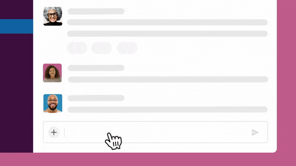 킥오프 회의를 한 눈에 정리하기 위해 비디오 클립을 녹화하고 Slack 채널에 공유하기