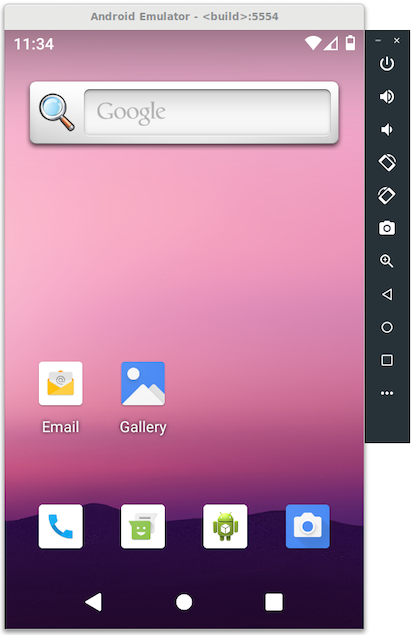 Android Emulator, auf dem ein AVD ausgeführt wird.