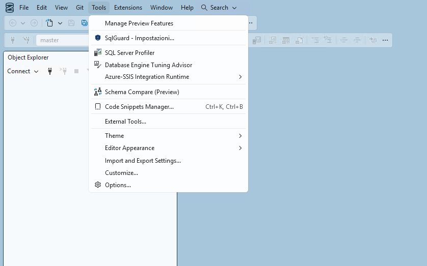 SQL Guard entry in the SSMS Tools menu