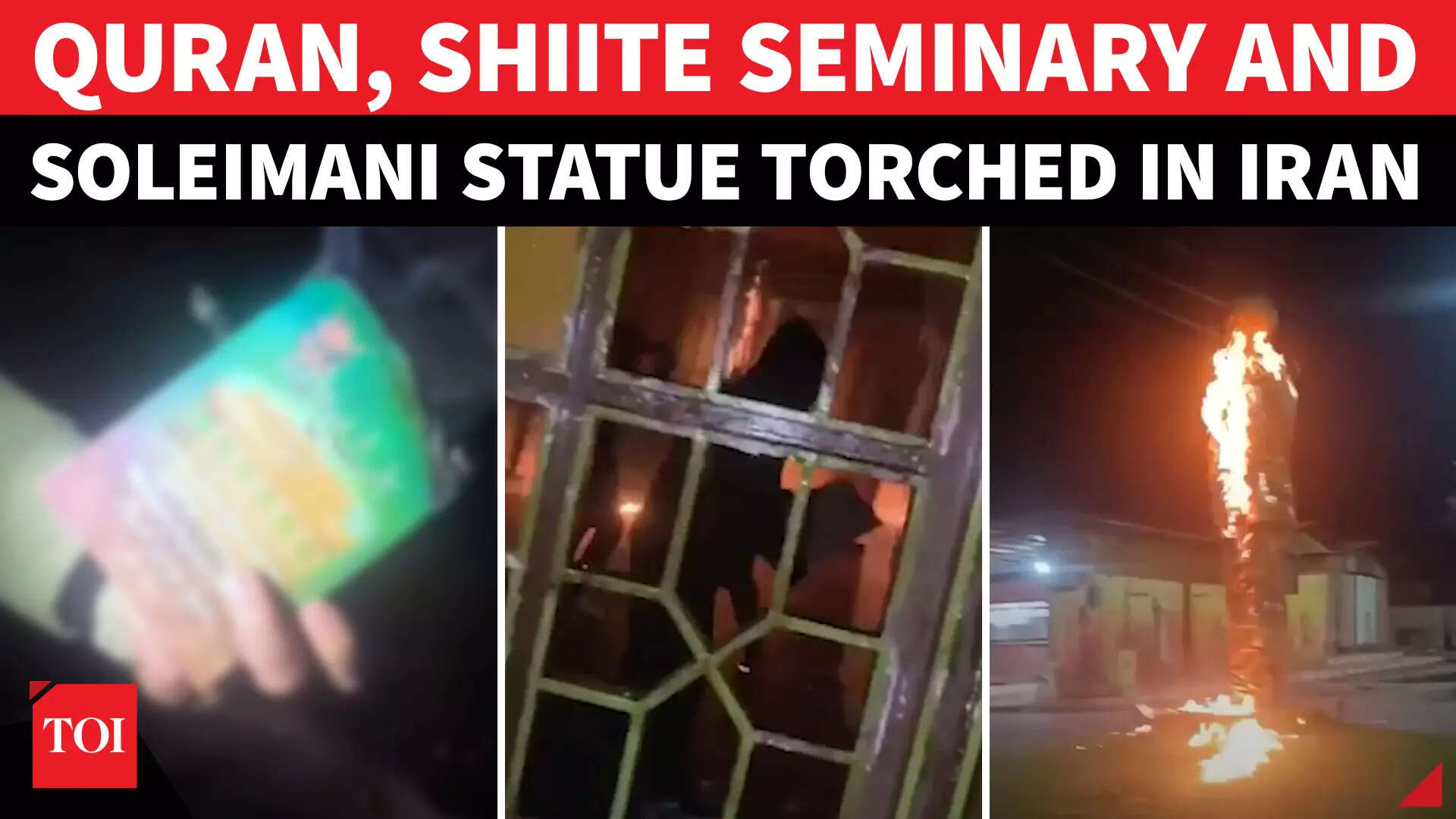 Iran RIOTS: Quran, Shiite Seminary & Soleimani Statue Burn As 'Anti-Khamenei' Protests Enter Day 6