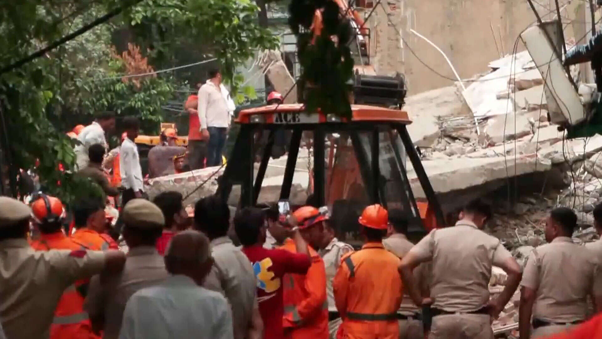 Building Collapses In Delhi's Rohini; 1 Dead, Several Trapped; Rescue Ops Underway