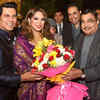 Article image for: Randeep and Lin with <i class="tbold">nitin gadkari</i>