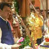 Article image for: Maharashtra CM, <i class="tbold">nitin gadkari</i> welcome Ganpati