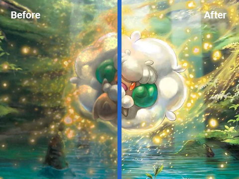 Anime image of before and after using Anime enhancer