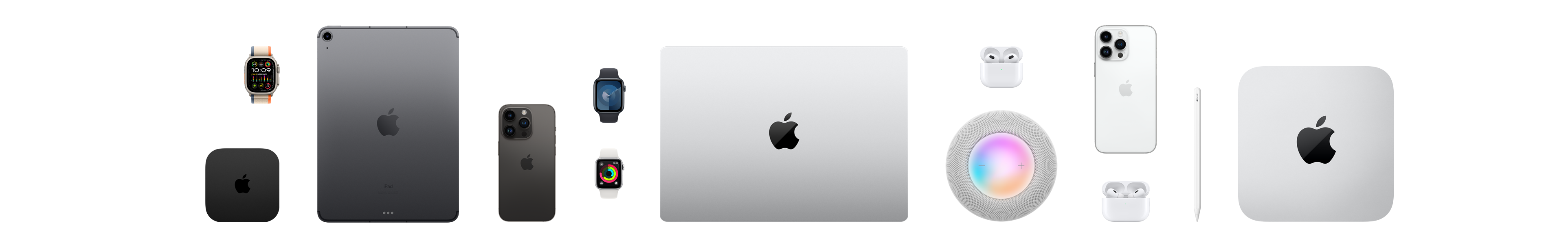 Apple Produkte, Apple&nbsp;Watch, Apple&nbsp;TV, iPad, iPhone, MacBook, AirPods, HomePod, Apple&nbsp;Pencil, Mac&nbsp;mini 