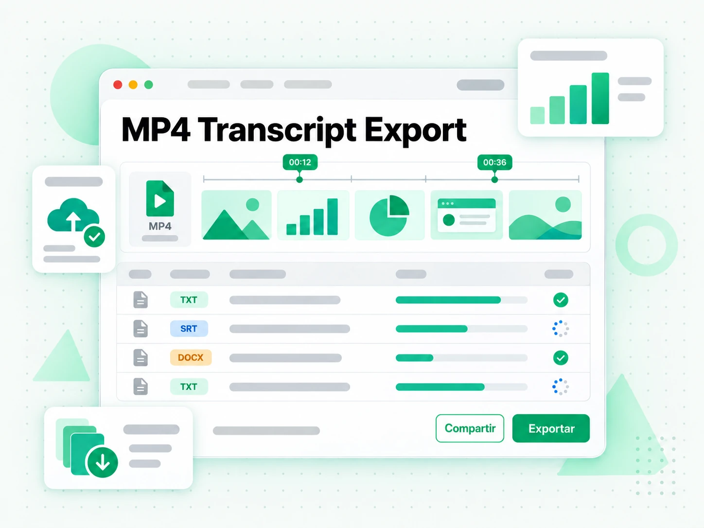 Exportar transcripciones de MP4: videos de ventas personalizados creados a partir de una conversión de MP4 a texto