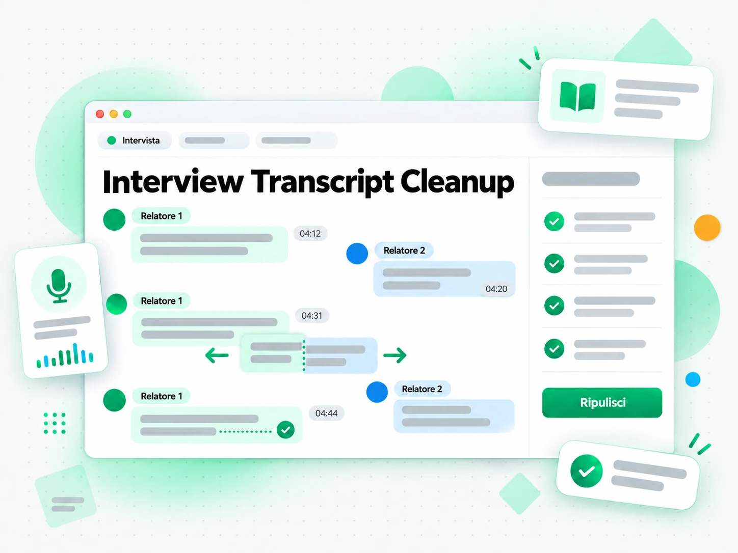 Interview Transcript Cleanup: trascrizione di un'intervista rifinita con l'ia