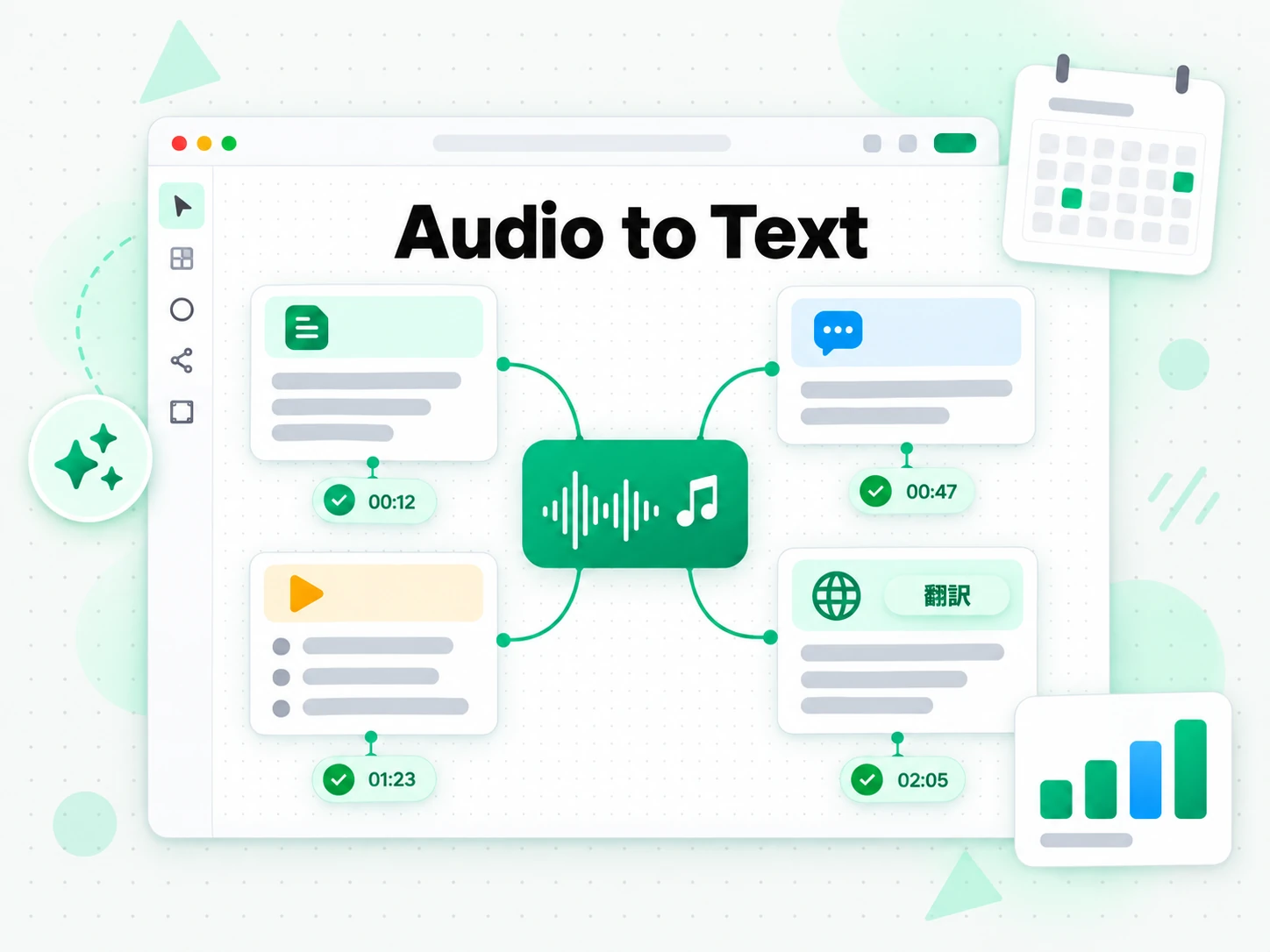 音声ファイルの文字起こし:書き起こしからショーノートや記事を作り直す画面