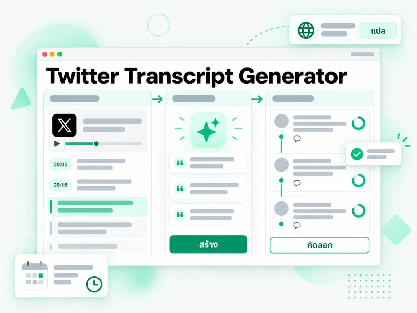 ตัวสร้างทรานสคริปต์ Twitter: ครีเอเตอร์นำทรานสคริปต์วิดีโอของตัวเองไปทำเป็นเธรดที่เป็นตัวอักษร