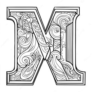 Página para colorear de la letra M