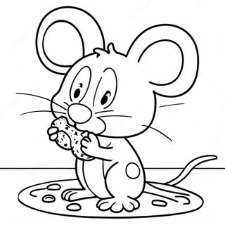Página para colorear de Si le das una galleta a un ratón