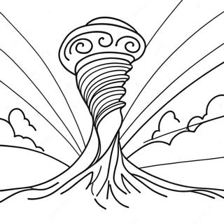 Pyörivä Tornado Värittämissivu
