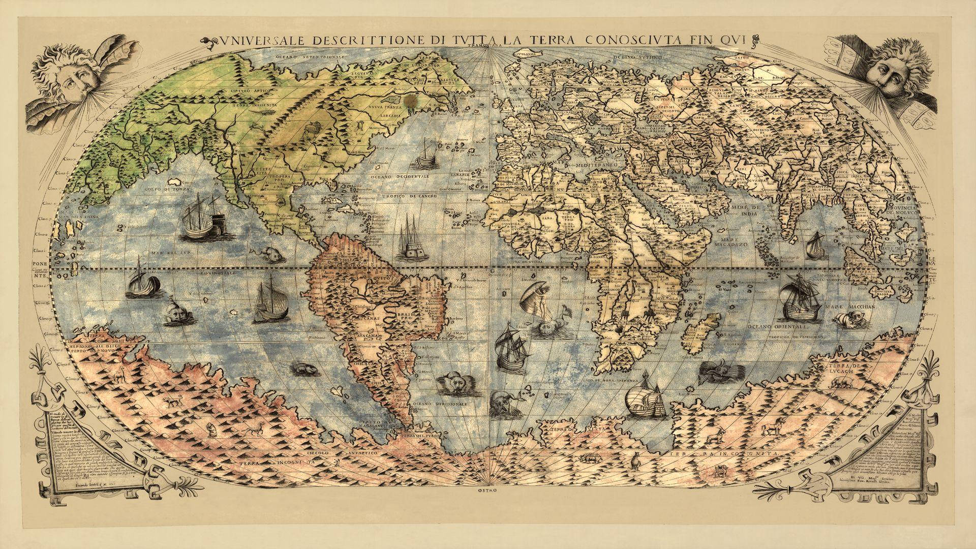 Mappa Paesi Vecchio Mondo Sfondo