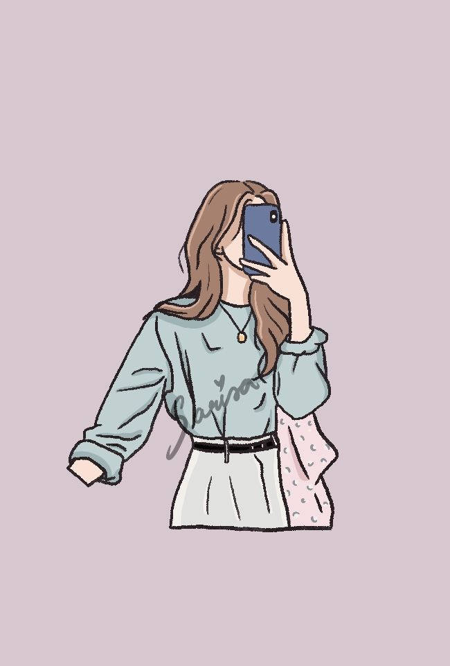 Ragazza Cool Delicata Cartone Animato — Fumetto della ragazza fredda Sfondi
