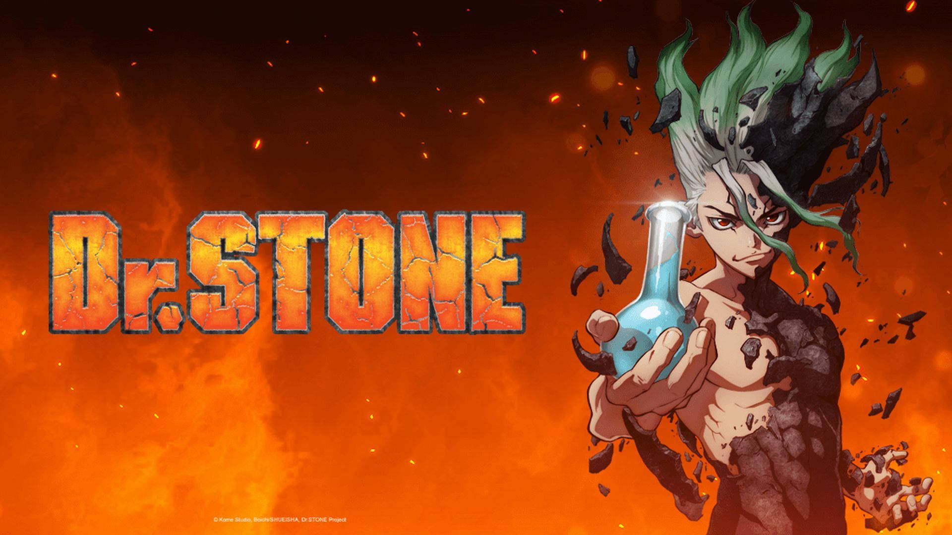 Dr Stone Brennende Ild Bakgrunnsbildet