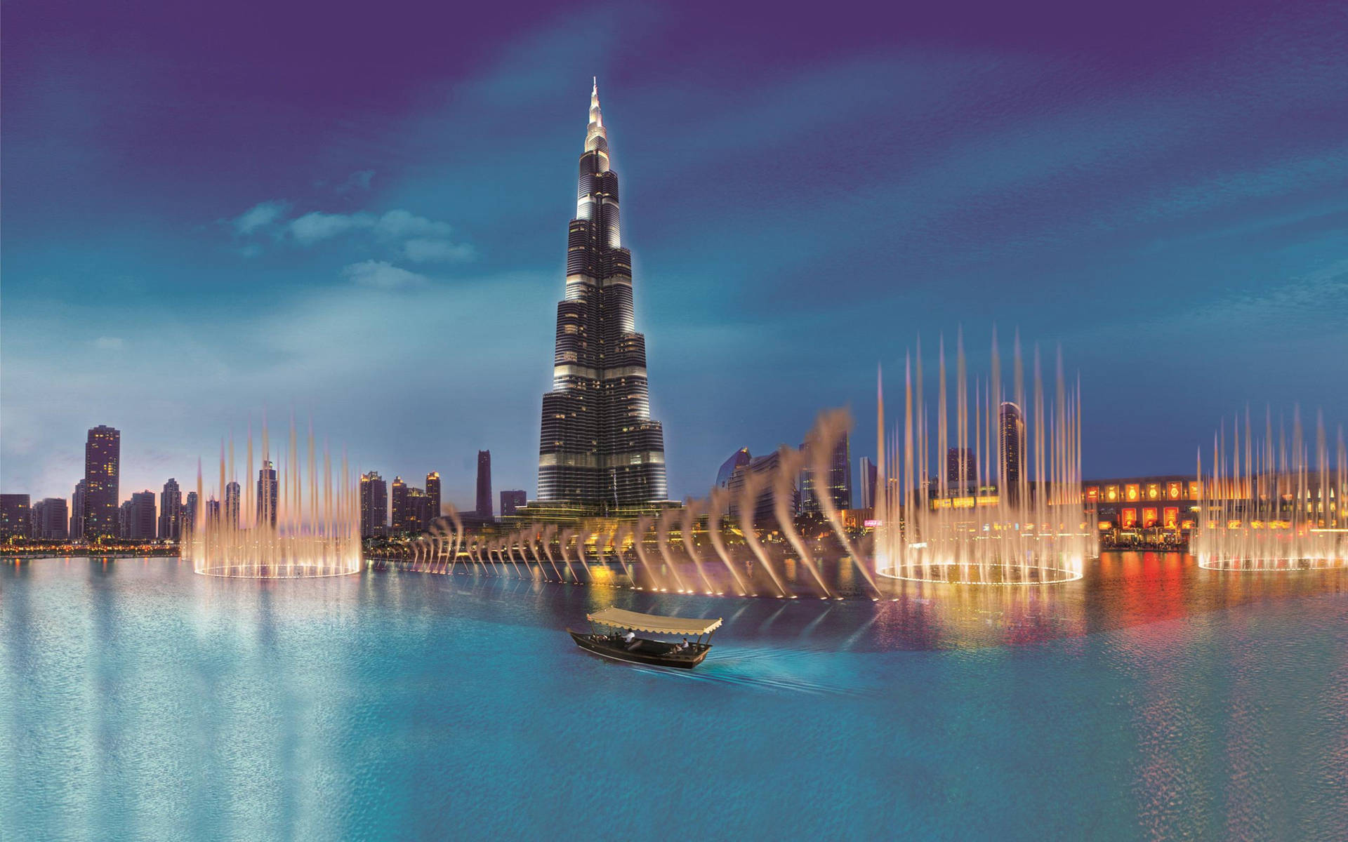 Lichtshow In Dubai 4k Achtergrond