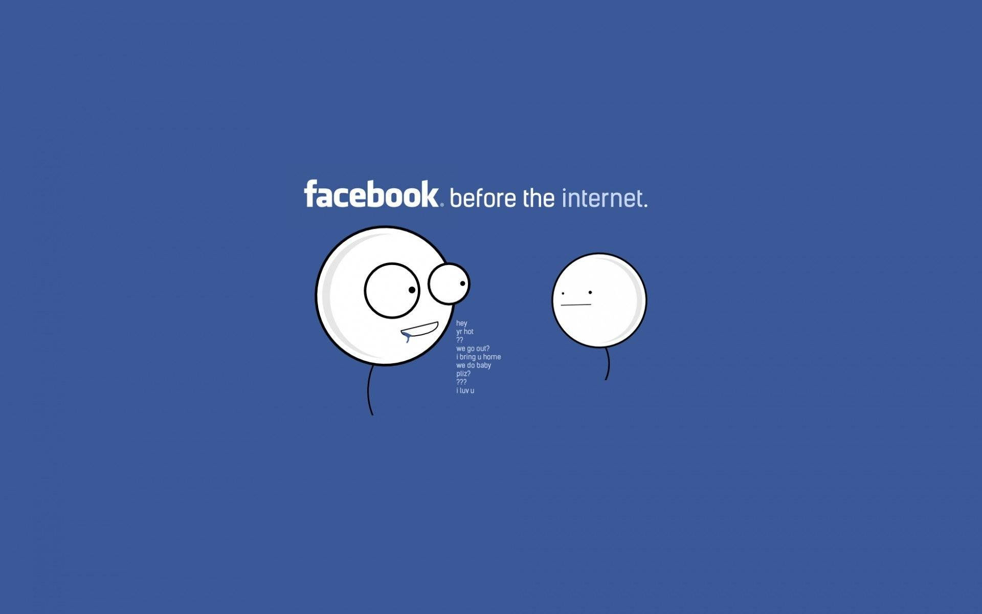 Twee eenvoudige cartooncirkels die kletsen met tekst over Facebook vóór het internet. — Clever Achtergronden