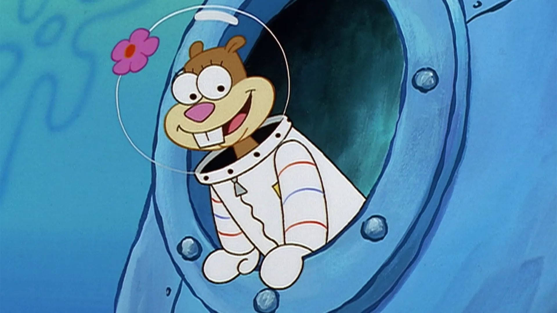 Kikende Sandy Cheeks Bakgrunnsbildet