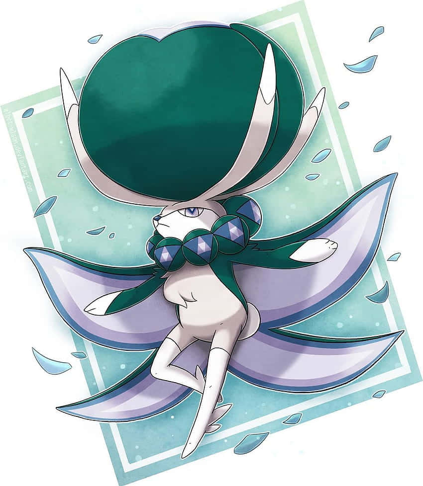Pokemoncalyrex Em Fundo Verde E Branco. Papel de Parede
