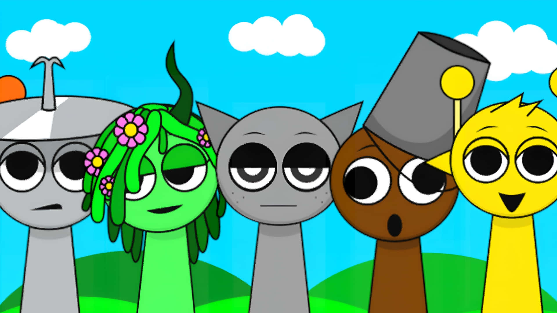 Grupo De Personajes Sprunki Fondo de pantalla