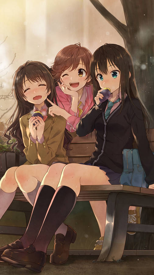 3 Meilleures Amies Anime Assises
