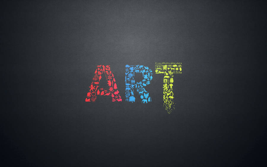 Kunstlettering gemaakt van creatieve kleine vormen in een minimalistische achtergrond.