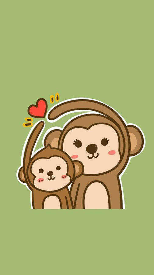 Fond d'écran Bébé Singe Cœur