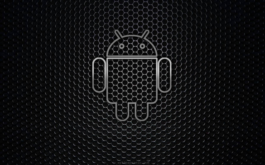 Kuusikulmainen verkko Android-robotin taustakuva.