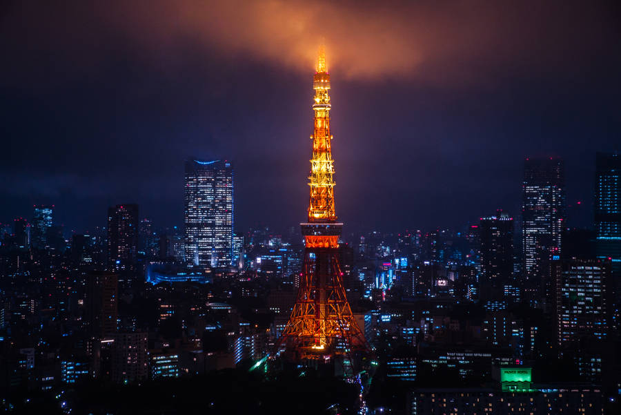 Preview wallpaper night city, city lights, tokyo, tower