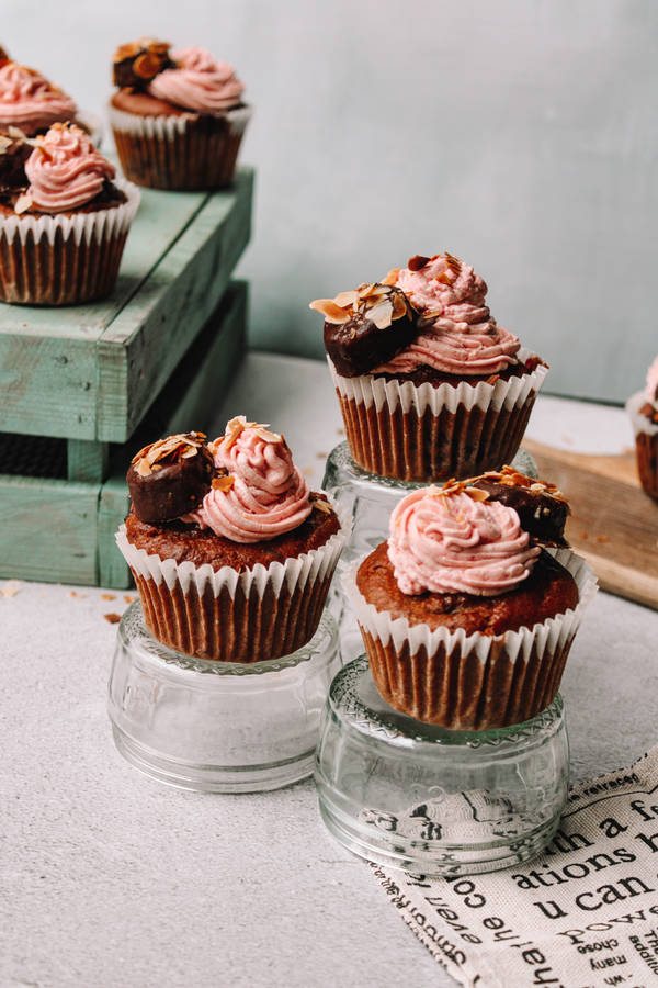 Choco mandler cupcake bakgrunn