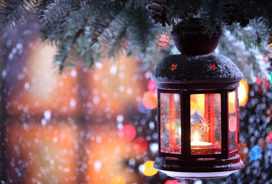 Decoraçãode Lanterna de Natal Fria.